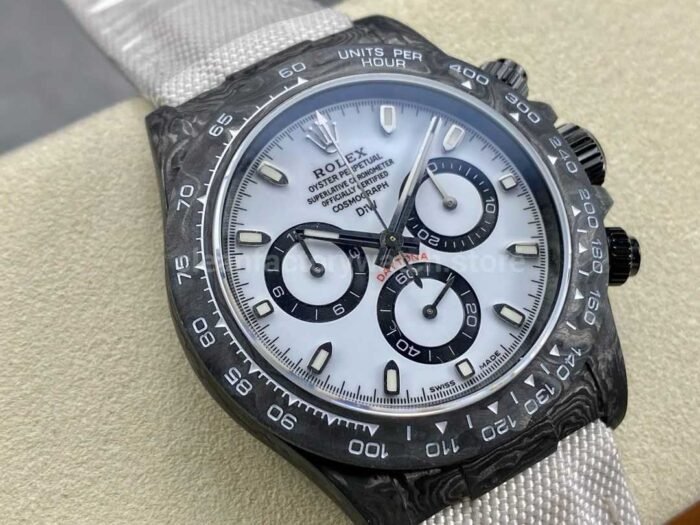 DIW Factory Rolex Daytona 116500 Limited Edition 40mm Carbon Fiber Artificial Fiber Woven Strap White 4 Super Clone Watch,Clean Factory Watch