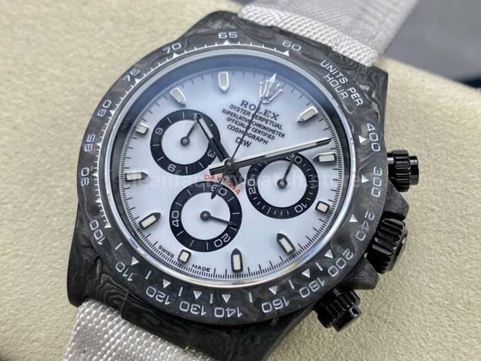 DIW Factory Rolex Daytona 116500 Limited Edition 40mm Carbon Fiber Artificial Fiber Woven Strap White 6 Super Clone Watch,Clean Factory Watch