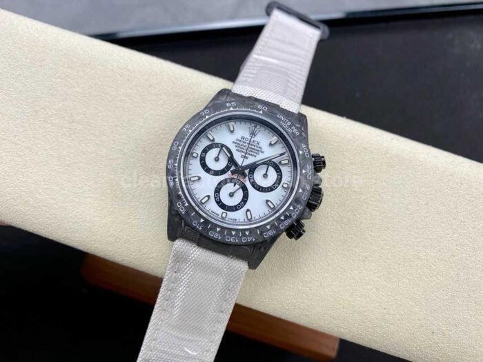 DIW Factory Rolex Daytona 116500 Limited Edition 40mm Carbon Fiber Artificial Fiber Woven Strap White Super Clone Watch,Clean Factory Watch