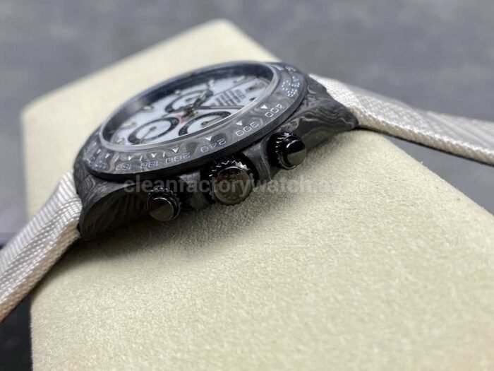 DIW Factory Rolex Daytona 116500 Limited Edition 40mm Carbon Fiber Artificial Fiber Woven Strap White D 1 Super Clone Watch,Clean Factory Watch