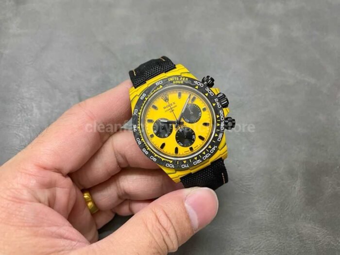DIW Factory Rolex Daytona 116500 Limited Edition 40mm Carbon Fiber Artificial Fiber Woven Strap Yell 3 Super Clone Watch,Clean Factory Watch