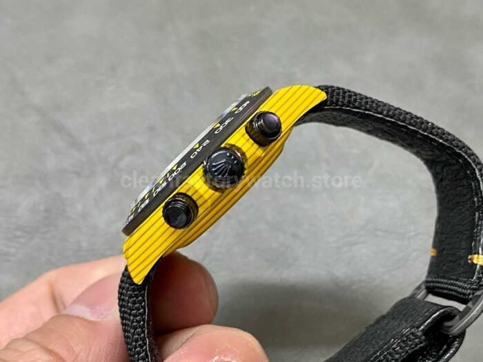 DIW Factory Rolex Daytona 116500 Limited Edition 40mm Carbon Fiber Artificial Fiber Woven Strap Yell 7 Super Clone Watch,Clean Factory Watch
