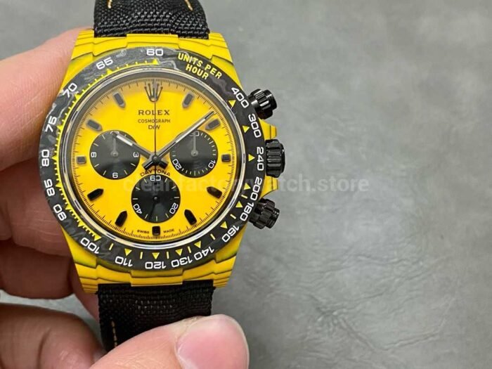DIW Factory Rolex Daytona 116500 Limited Edition 40mm Carbon Fiber Artificial Fiber Woven Strap Yell 8 Super Clone Watch,Clean Factory Watch