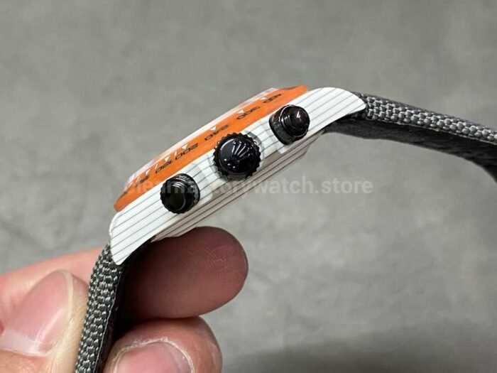 DIW Factory Rolex Daytona 116500 Limited Edition 40mm White Carbon Fiber Artificial Fiber Woven Strap Black Eye Grey Dial - Image 6