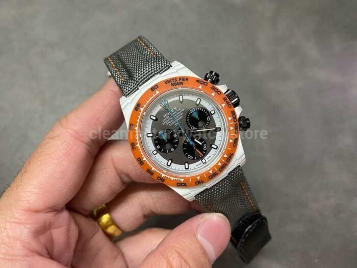 DIW Factory Rolex Daytona 116500 Limited Edition 40mm White Carbon Fiber Artificial Fiber Woven Strap Black Eye Grey Dial - Image 4