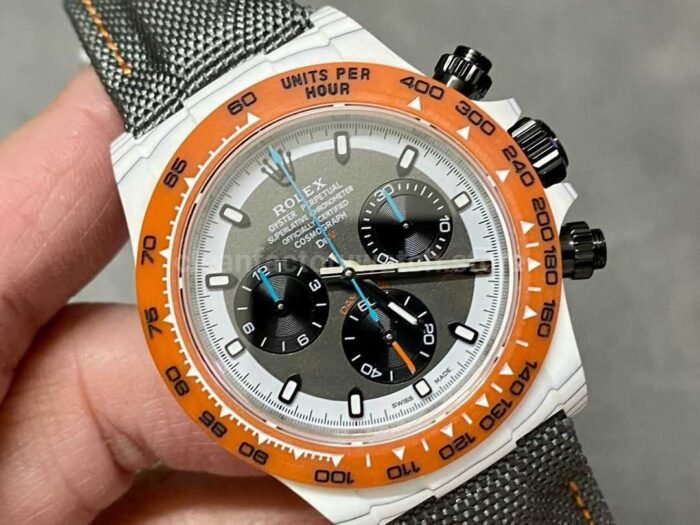 DIW Factory Rolex Daytona 116500 Limited Edition 40mm White Carbon Fiber Artificial Fiber Woven Strap Black Eye Grey Dial - Image 2