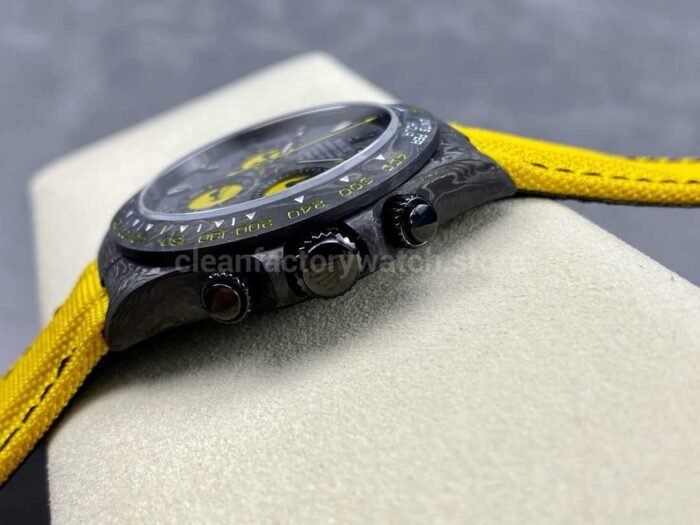 DIW Factory Rolex Daytona 116500 Limited Edition 40mm Carbon Fiber Artificial Fiber Woven Strap Yellow Eye Carbon Fiber Dial - Image 5