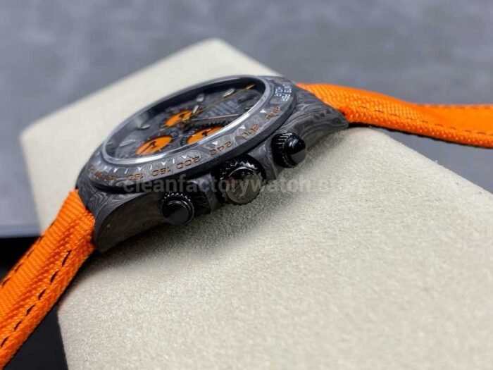 DIW Factory Rolex Daytona 116500 Limited Edition 40mm Carbon Fiber Artificial Fiber Woven Strap Orange Eye Carbon Fiber Dial - Image 6
