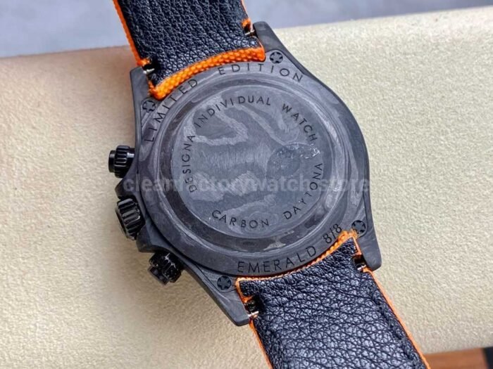 DIW Factory Rolex Daytona 116500 Limited Edition 40mm Carbon Fiber Artificial Fiber Woven Strap Orange Eye Carbon Fiber Dial - Image 7