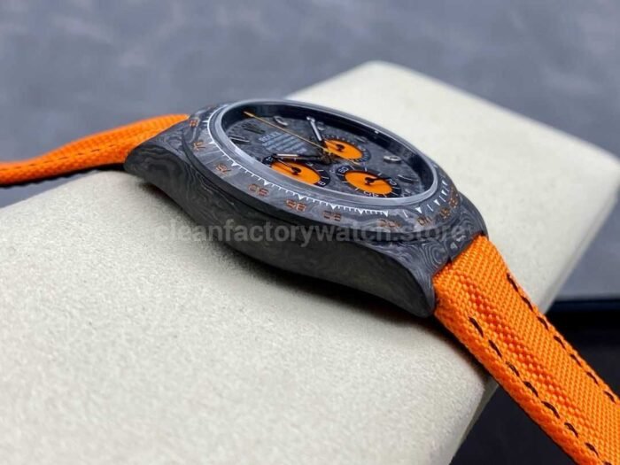 DIW Factory Rolex Daytona 116500 Limited Edition 40mm Carbon Fiber Artificial Fiber Woven Strap Orange Eye Carbon Fiber Dial - Image 5