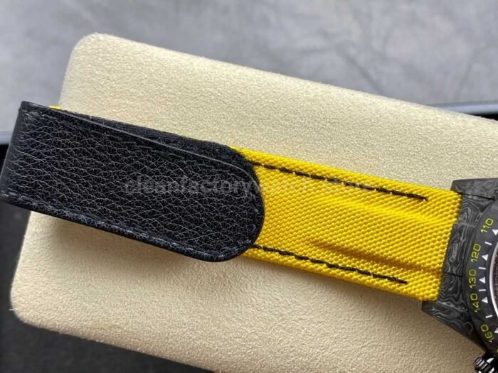 DIW Factory Rolex Daytona 116500 Limited Edition 40mm Carbon Fiber Artificial Fiber Woven Strap Yellow Eye Carbon Fiber Dial - Image 8