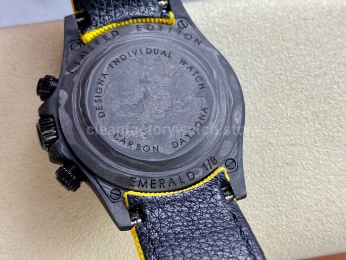 DIW Factory Rolex Daytona 116500 Limited Edition 40mm Carbon Fiber Artificial Fiber Woven Strap Yellow Eye Carbon Fiber Dial - Image 6