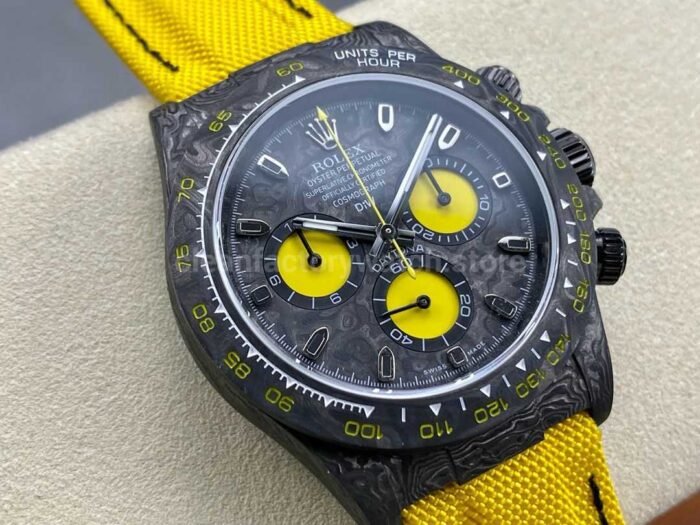 DIW Factory Rolex Daytona 116500 Limited Edition 40mm Carbon Fiber Artificial Fiber Woven Strap Yellow Eye Carbon Fiber Dial - Image 2