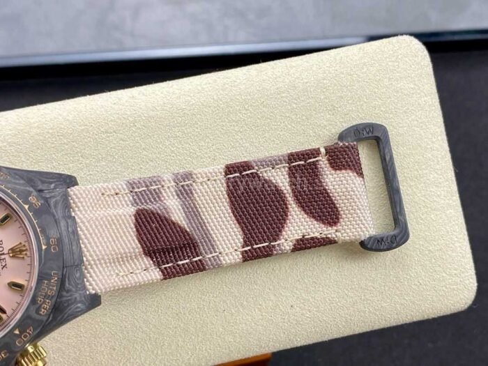 DIW Factory Rolex Daytona 116500 Limited Edition， 40mm Carbon Fiber Artificial Fiber Woven Strap Pink Dial - Image 8