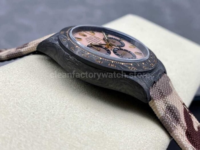 DIW Factory Rolex Daytona 116500 Limited Edition， 40mm Carbon Fiber Artificial Fiber Woven Strap Pink Dial - Image 5