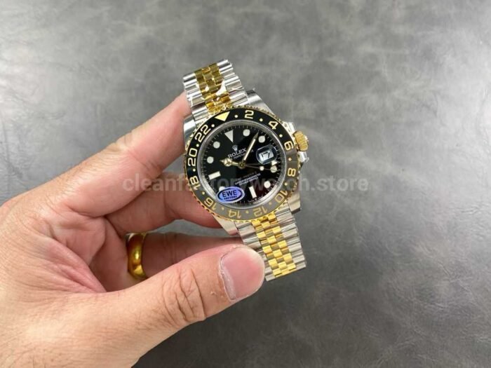 EWE Factory Rolex Bruce Wayne GMT-MASTER II 126713GRNR-0001 40mm Half Yellow Gold Black Dial Jubilee - Image 4