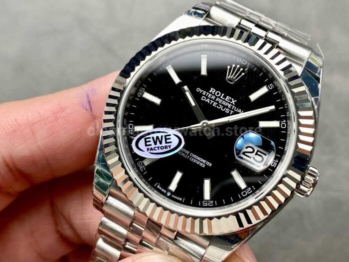 EWE Factory Rolex Datejust 126334 0018 41mm Full 904L Black Dial Jubilee 2 Super Clone Watch,Clean Factory Watch