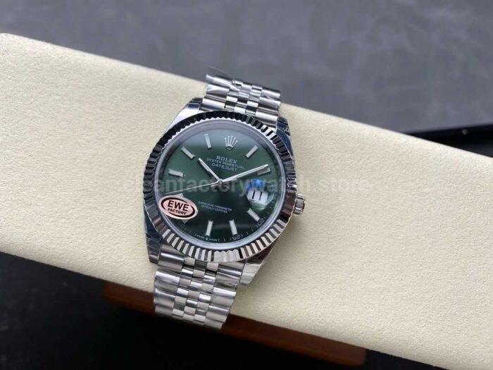 EWE Factory Rolex Datejust 126334 0028 41mm White Gold904L Green Mint Dial Jubilee 5 Super Clone Watch,Clean Factory Watch