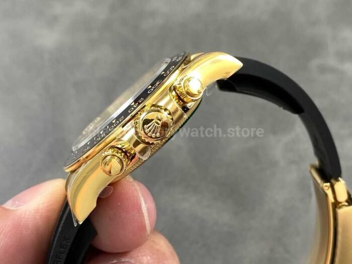 EWE Factory Rolex Daytona 126518LN 0010 40mm Yellow Gold Rubber Strap Champagne Dial 8 Super Clone Watch,Clean Factory Watch