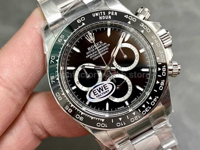 EWE Factory Rolex Daytona Panda 126500LN 0002 40MM Full 904L Black Dial 7 Super Clone Watch,Clean Factory Watch