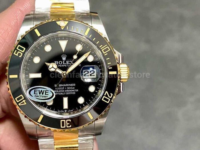 EWE Factory Rolex Submariner Date 126613LN 41mm Half Yellow Gold Black Dial 1 Super Clone Watch,Clean Factory Watch
