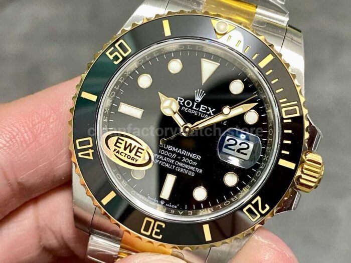 EWE Factory Rolex Submariner Date 126613LN 41mm Half Yellow Gold Black Dial 2 Super Clone Watch,Clean Factory Watch