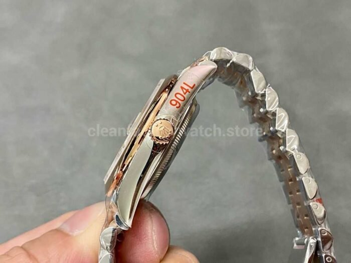 GM Factory Rolex Datejust 126201 0013 36mm Rose Gold Smooth Bezel Half Rose Gold Gray Dial Jubilee 4 Super Clone Watch,Clean Factory Watch
