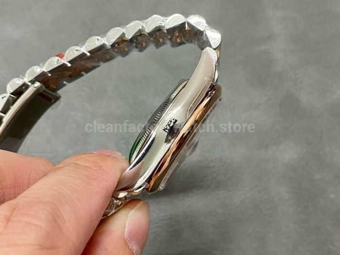GM Factory Rolex Datejust 126201 0013 36mm Rose Gold Smooth Bezel Half Rose Gold Gray Dial Jubilee 7 Super Clone Watch,Clean Factory Watch