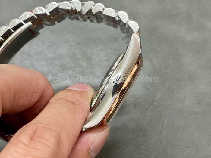 GM Factory Rolex Datejust 126201 0037 36mm Rose Gold Smooth Bezel Half Rose Gold Diam 9 Super Clone Watch,Clean Factory Watch