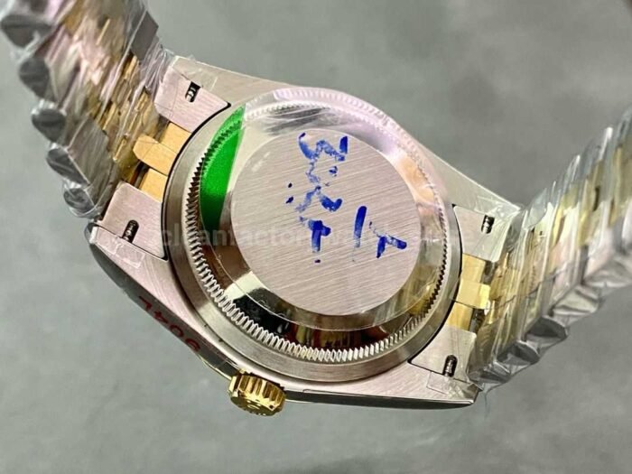 GM Factory Rolex Datejust 126233 0021 36mm Half Yellow Gold Diamond Mop Black Dial Jubilee 7 Super Clone Watch,Clean Factory Watch