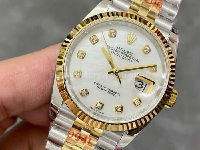 GM Factory Rolex Datejust 126233-0023 36mm Half Yellow Gold Diamond Mop Mother Of Pearl Dial Jubilee - Image 3