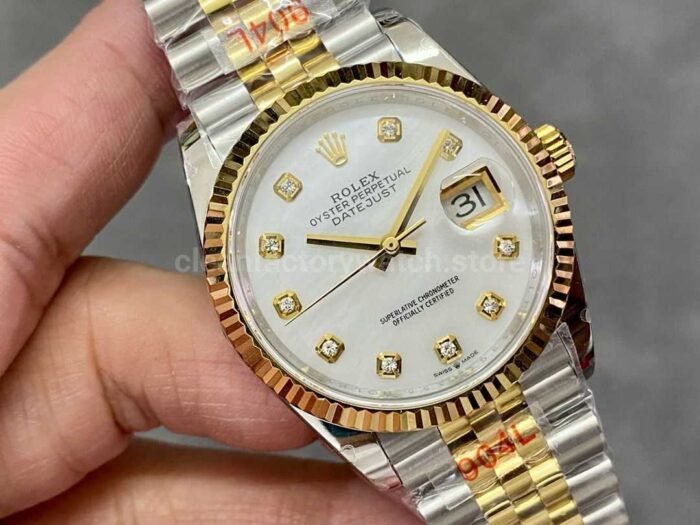 GM Factory Rolex Datejust 126233-0023 36mm Half Yellow Gold Diamond Mop Mother Of Pearl Dial Jubilee - Image 2