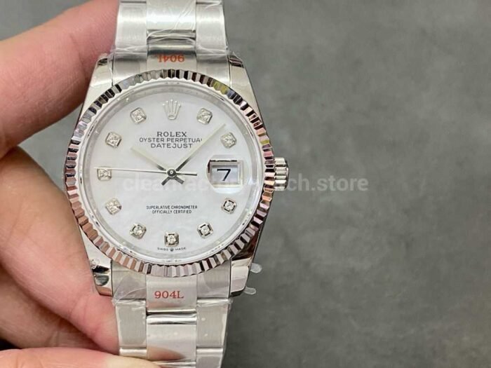 GM Factory Rolex Datejust 126234 0020 36mm Full 904L Diamond Mop Mother Of Pearl Dial 4 Super Clone Watch,Clean Factory Watch