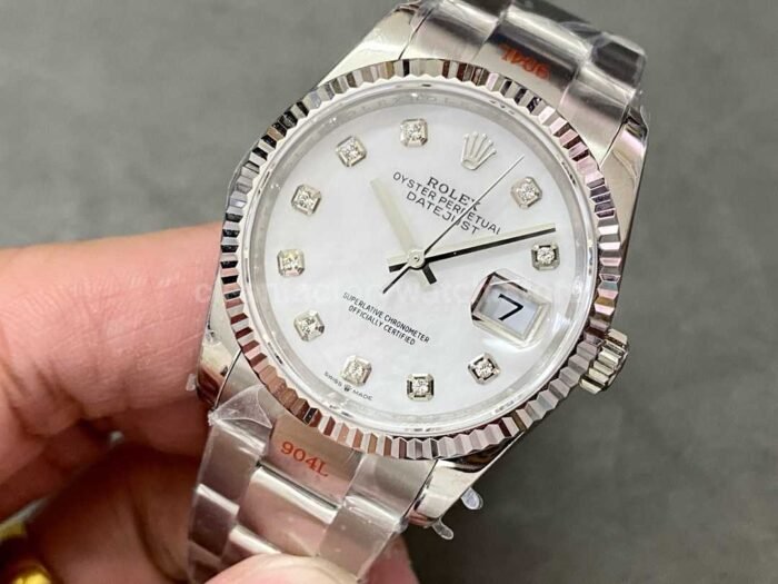 GM Factory Rolex Datejust 126234 0020 36mm Full 904L Diamond Mop Mother Of Pearl Dial 8 Super Clone Watch,Clean Factory Watch