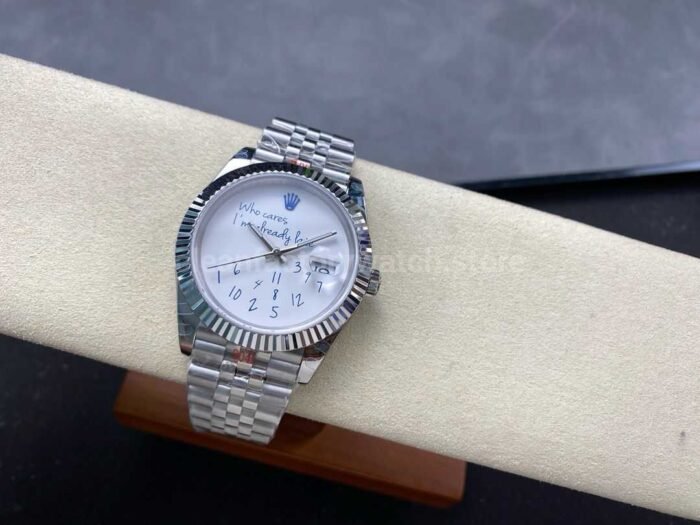 GM Factory Rolex Datejust Who Cares Im Afready Pate 126334 41mm Full 904L White Dial 3 Super Clone Watch,Clean Factory Watch