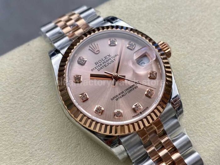 GS Factory Rolex Datejust 278271-0024 31MM Half Rose Gold Diamond Mop Pink Dial Jubilee - Image 2
