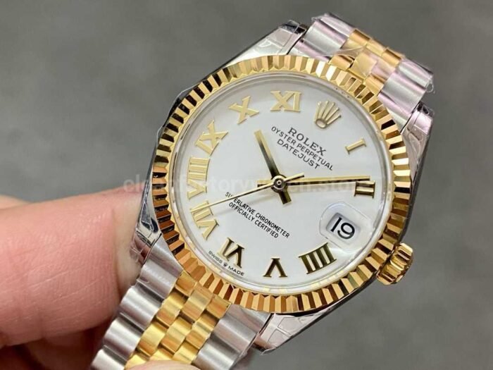 GS Factory Rolex Datejust 278273 0002 31MM Half Gold Roman Number White Dial Jubilee 5 Super Clone Watch,Clean Factory Watch