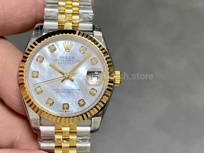 GS Factory Rolex Datejust 278273 0028 31MM Half Gold Diamond Mop White Mother Of Pearl Dial J 4 Super Clone Watch,Clean Factory Watch