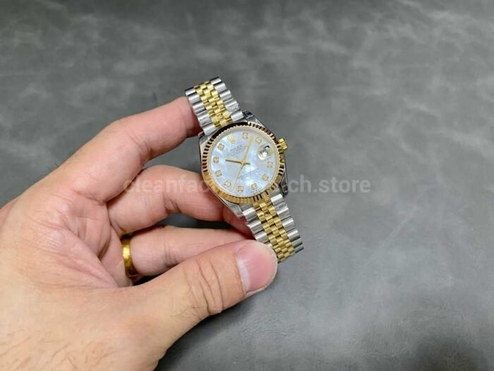 GS Factory Rolex Datejust 278273 0028 31MM Half Gold Diamond Mop White Mother Of Pearl Dial J 6 Super Clone Watch,Clean Factory Watch