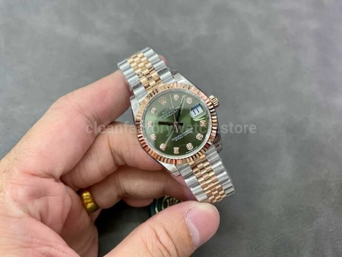 GS Factory Rolex Datejust 278273 0030 31MM Half Gold Diamond Mop Green Dial Jubilee 4 Super Clone Watch,Clean Factory Watch