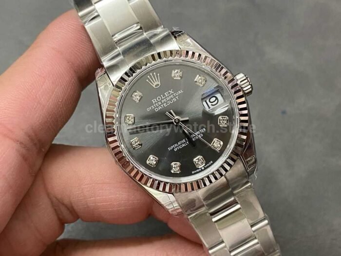 GS Factory Rolex Datejust 278274 0007 31MM Full 904L Diamond Mop Grey Dial 3 Super Clone Watch,Clean Factory Watch