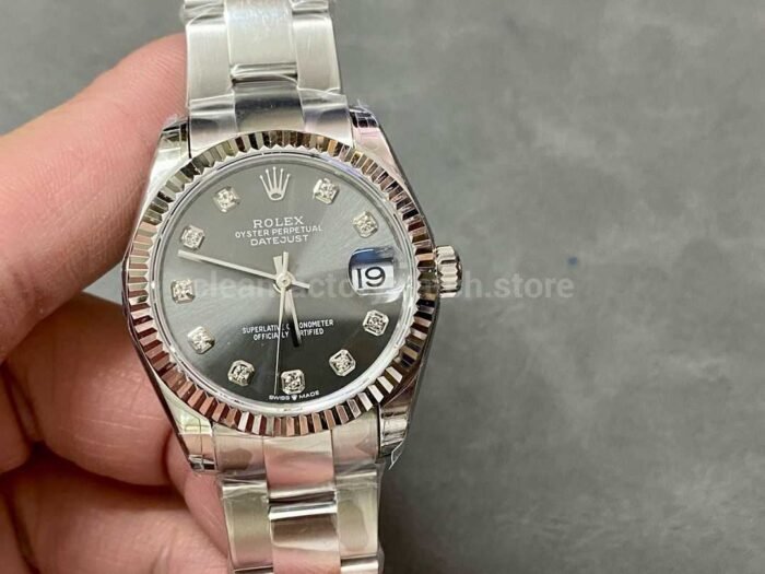 GS Factory Rolex Datejust 278274 0007 31MM Full 904L Diamond Mop Grey Dial 4 Super Clone Watch,Clean Factory Watch