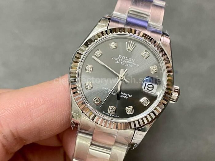GS Factory Rolex Datejust 278274 0007 31MM Full 904L Diamond Mop Grey Dial 7 Super Clone Watch,Clean Factory Watch