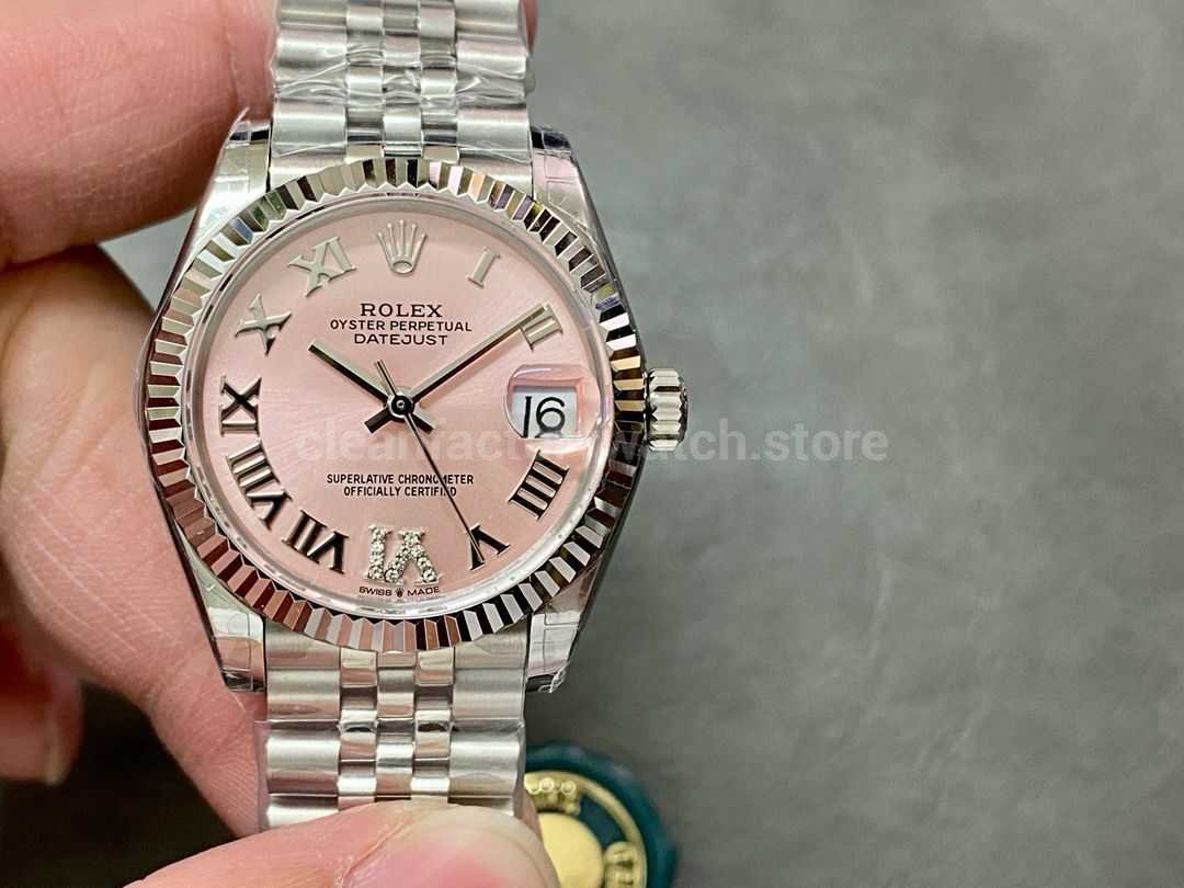 GS Factory Rolex Datejust 278274-0024 31MM Full 904L Roman Number&Diamond Mop Pink Dial Jubilee
