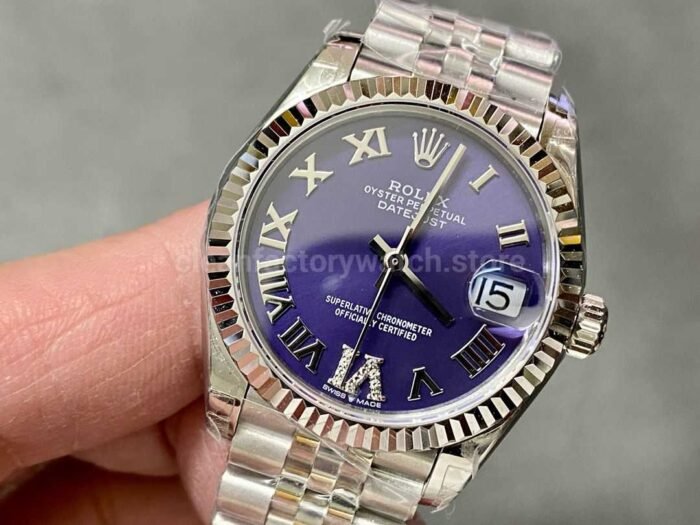 GS Factory Rolex Datejust 278274-0026 31MM Full 904L Roman Number&Diamond Mop Aubergine Purple Dial Jubilee - Image 3