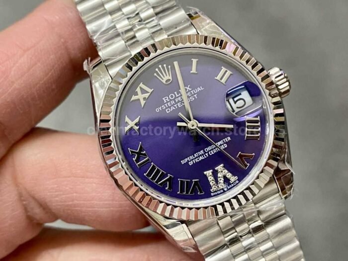 GS Factory Rolex Datejust 278274-0026 31MM Full 904L Roman Number&Diamond Mop Aubergine Purple Dial Jubilee - Image 2