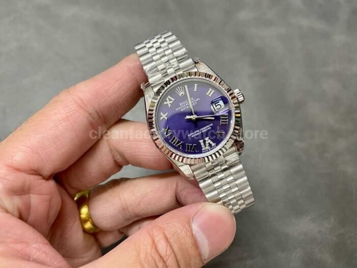 GS Factory Rolex Datejust 278274-0026 31MM Full 904L Roman Number&Diamond Mop Aubergine Purple Dial Jubilee - Image 4