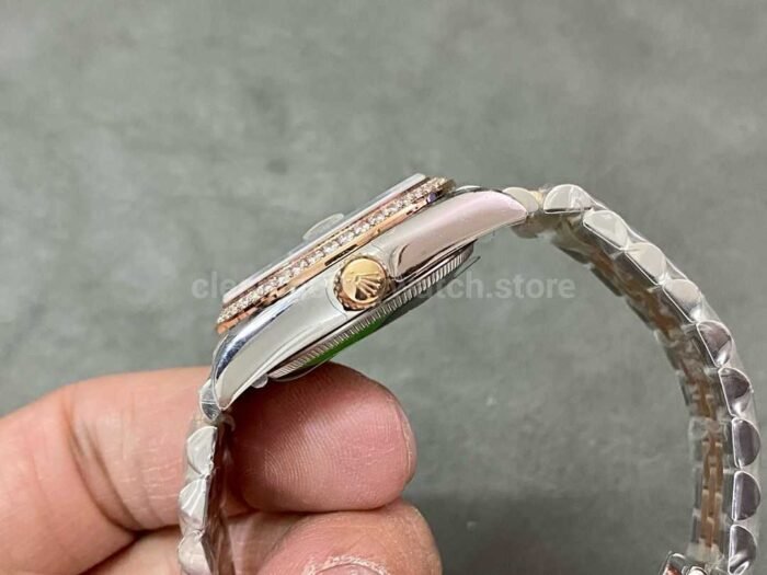 GS Factory Rolex Datejust 278381RBR-0026 31MM Diamond Bezel Half Rose Gold Diamond Mop White Mother Of Pearl Dial Jubilee - Image 6
