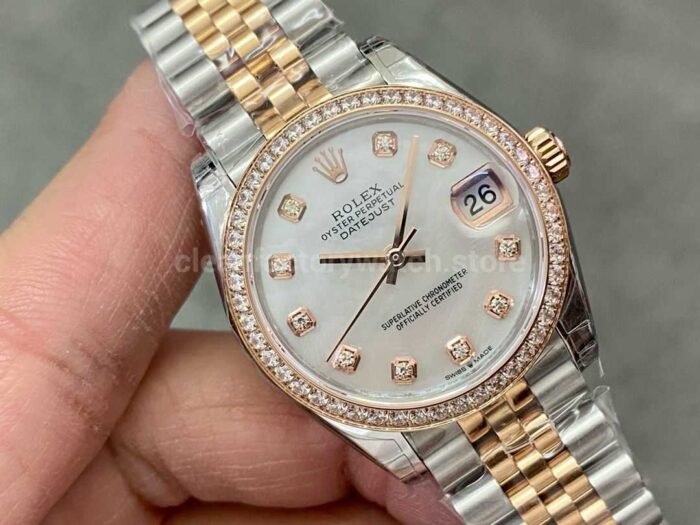 GS Factory Rolex Datejust 278381RBR-0026 31MM Diamond Bezel Half Rose Gold Diamond Mop White Mother Of Pearl Dial Jubilee - Image 2