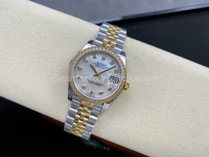 GS Factory Rolex Datejust 278383RBR-0028 31MM Diamond Bezel Half Gold Diamond Mop White Mother Of Pearl Dial Jubilee - Image 5